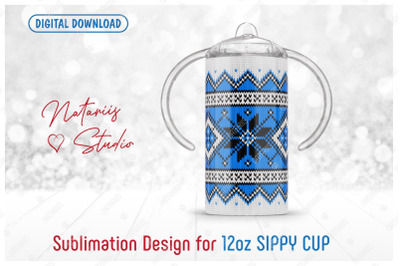 Christmas Knitted Pattern for 12 oz Kids Sippy Cup