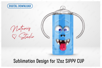 Funny Monster Template - 12 oz SIPPY CUP