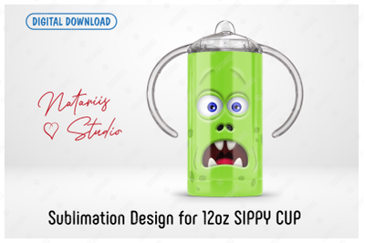 Funny Monster Template - 12 oz SIPPY CUP