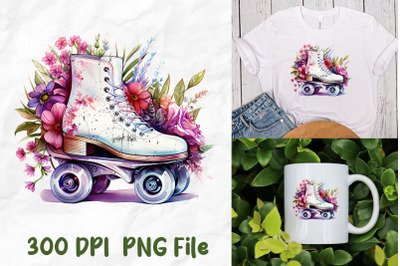 Vaporwave Retro Roller Skate Flower