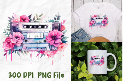 Vaporwave Retro Cassette Flower