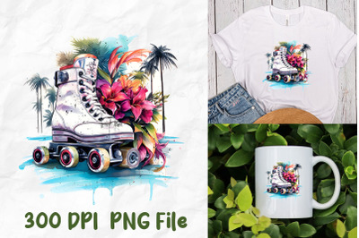 Vaporwave Retro Roller Skate Palm Tree