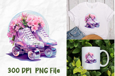 Vaporwave Disco Roller Skate Flower