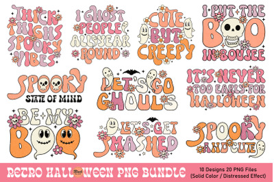 Retro Halloween PNG Sublimation Bundle