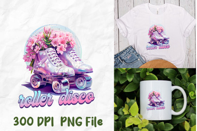 Roller Disco Skate Flower Vaporwave