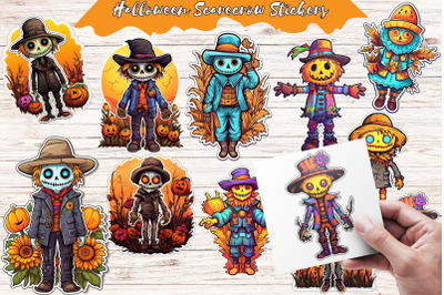Halloween Scarecrow Stickers Set with 15 Cute Designs | Print and Cut