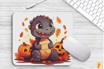 Cute Dinosaur With Pumpkins Mouse Pad