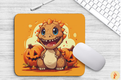 Cute Dinosaur In Halloween Mouse Pad