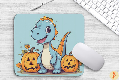 Happy Dinosaur In Halloween Mouse Pad