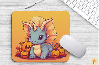 Cartoon Dinosaur In Halloween Mouse Pad