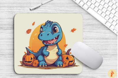 Cartoon Dinosaur In Halloween Mouse Pad