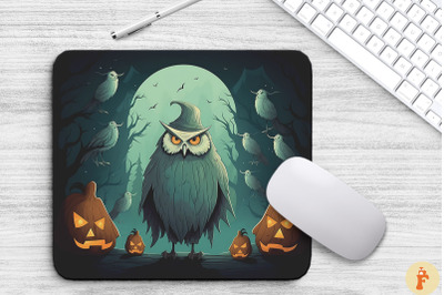 Ominous Owl On Halloween Night Mouse Pad