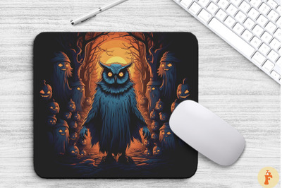 Ominous Owl On Halloween Night Mouse Pad