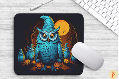 Ominous Owl On Halloween Night Mouse Pad