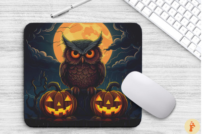 Ominous Owl On A Spooky Jack-O&#039;-Lantern