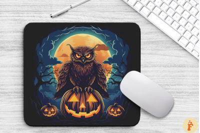 Ominous Owl On A Spooky Jack-O&#039;-Lantern