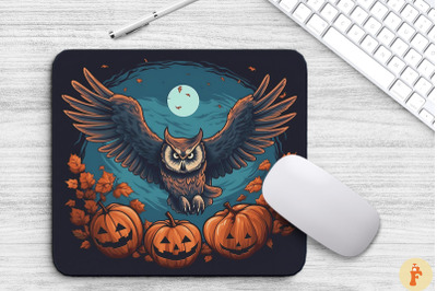 Ominuos Owl With Spooky Pumpkins