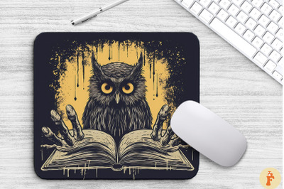 Owl With Ominous-Looking Book Of Spells