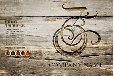 Captivating vintage elegant number 3 monogram logo outline