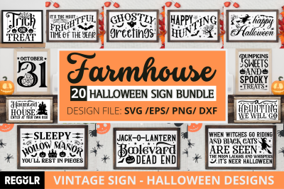 Farmhouse Halloween Sign Bundle