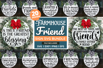 Round Farmhouse Friend &nbsp;Sign Bundle