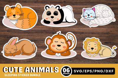 Cute Sleeping Animals Sticker Bundle