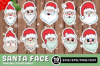 Santa Claus faces Sticker Bundle