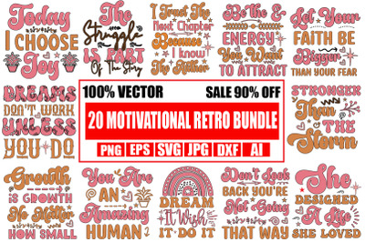 Motivational Retro SVG Design Template,Motivational Retro Sign Bundle