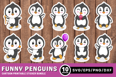 Funny Penguins Sticker Bundle