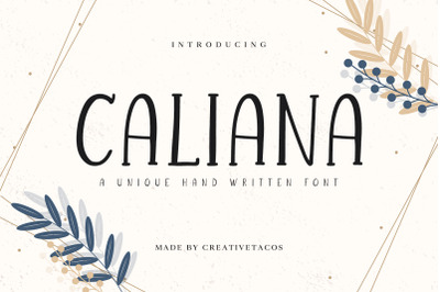 Caliana Handmade Font