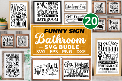 Funny Sign Bathroom Svg Bundle