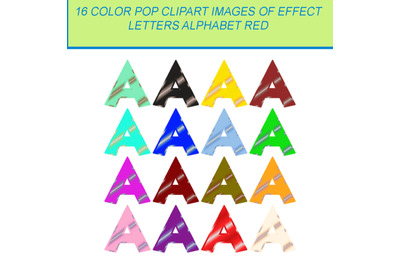 16 COLOR POP CLIPART IMAGES OF EFFECT LETTERS ALPHABET RED