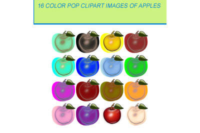 16 COLOR POP CLIPART IMAGES OF APPLE