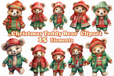 Christmas Teddy Bear Clipart,Xmas Png