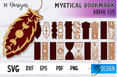 Mystical Bookmark Paper cut SVG | Book Lover