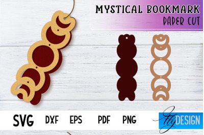 Mystical Bookmark Paper cut SVG | Book Lover