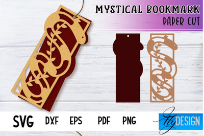 Mystical Bookmark Paper cut SVG | Book Lover