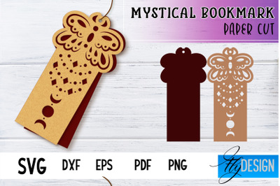 Mystical Bookmark Paper cut SVG | Book Lover