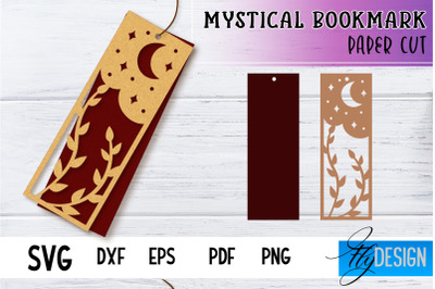 Mystical Bookmark Paper cut SVG | Book Lover