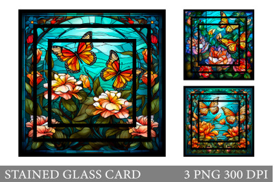 Stained Glass Butterfly Card. Butterfly Card Sublimation