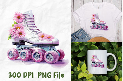 Retro Vaporwave Roller Skate Flower