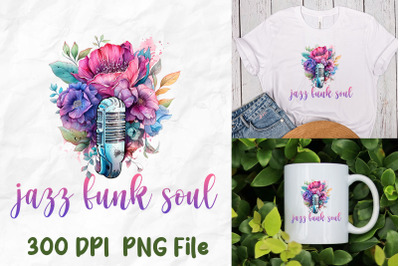 Jazz Funk Soul Retro Microphone Flower