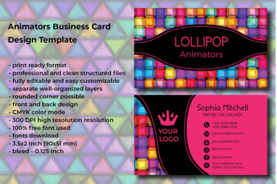 Animators Business Card Design Template