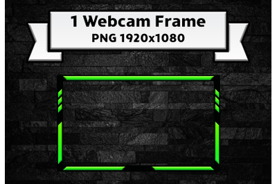 Green twitch webcam frame live-stream overlay