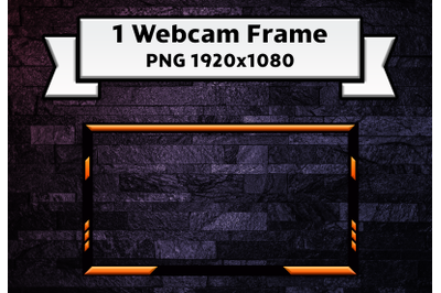 Orange twitch webcam frame live-stream overlay