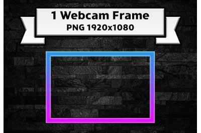 Blue and pink neon twitch webcam frame live-stream overlay