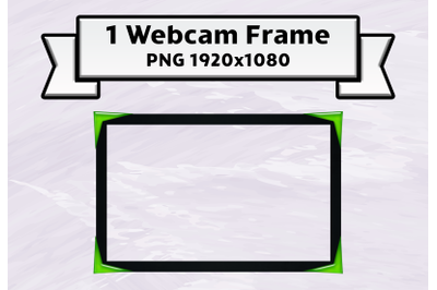 Green twitch webcam frame live-stream overlay