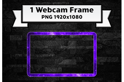 Purple galaxy twitch webcam frame live-stream overlay