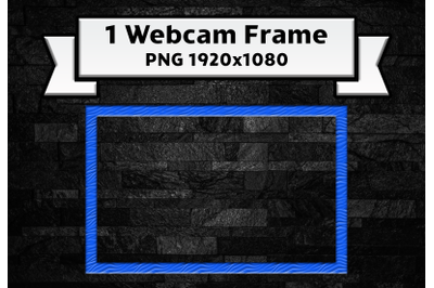 Blue twitch webcam frame live-stream overlay