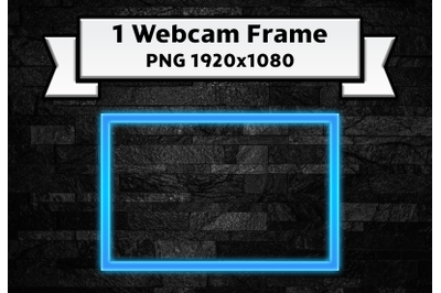 Neon blue twitch webcam frame live-stream overlay